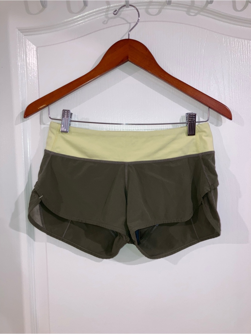 Lululemon Army Green Lightweight Running Shorts - size 4?